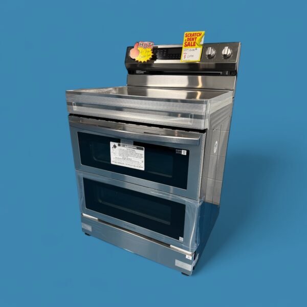 30 in. 5-Burner Element Smart Freestanding Double Oven Electric Range in Stainless Steel with Flex Duo