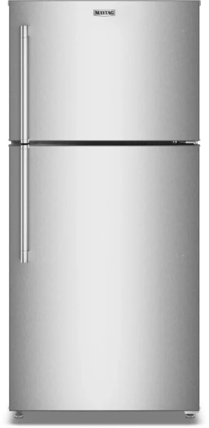 Maytag Fridge - Top Freezer Maytag - 30 in. 19 cu. ft. Freestanding Top Freezer Refrigerator in Fingerprint-Resistant Stainless Finish with Garage Mode Fridge - Top Freezer Maytag - 30 in