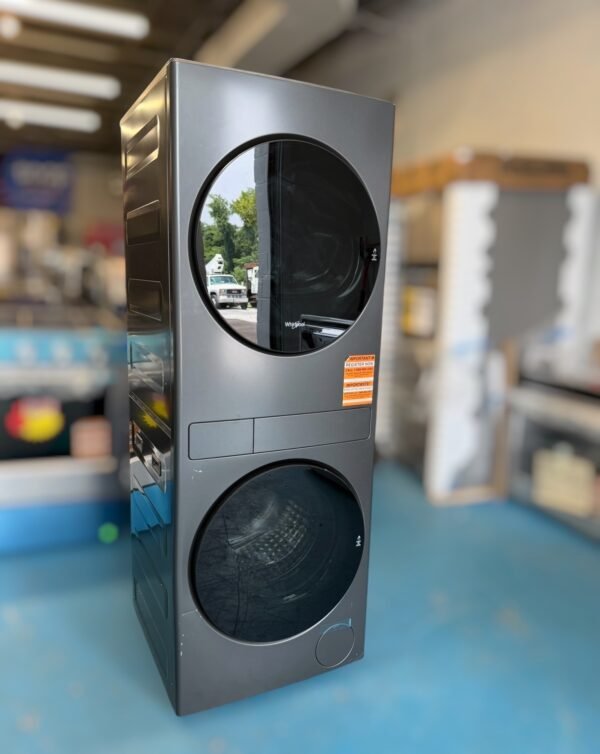 Compact Laundry Tower 2.7 cu. ft. Washer and Electric 4.3 cu. ft. Dryer with Ventless Heat Pump in Titanium Metallic