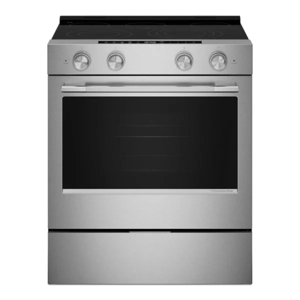 KitchenAid KSES330SPS 30" Smart Slide-In Electric Range with Air Fry and Pizza Mode - PrintShield Stainless Steel